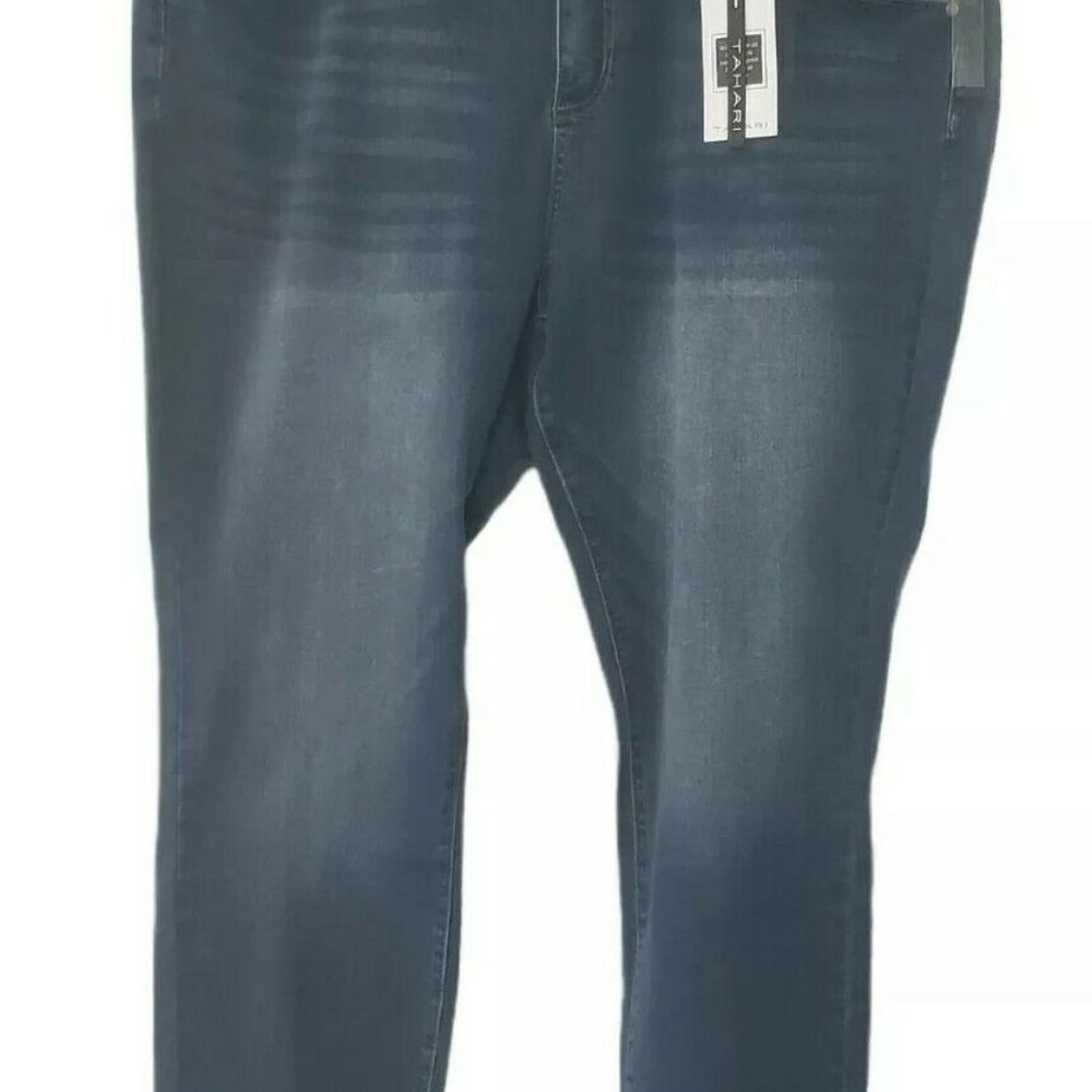 Tahari Women's Kelly Classic Skinny Mid Rise Stretch 24W BrittleCrunch Wash NWT